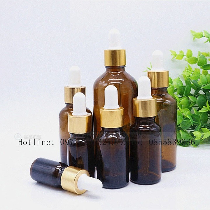 Bộ 07 Chai lọ đựng Tinh Dầu, tinh chất, Serum, dung tích từ 05ml đến100ml, lọ thuỷ tinh dày dặn, trong đẹp