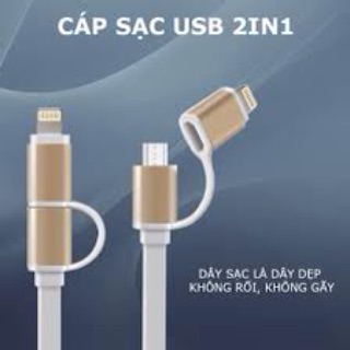 cáp sạc dây dẹp 2 đầu