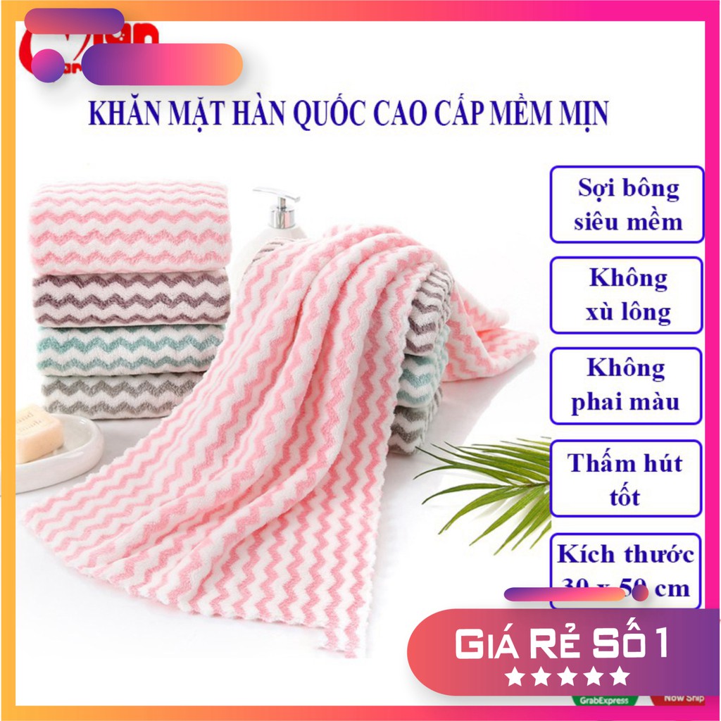 Khăn mặt Hàn Quốc cotton - Khăn Lông cừu siêu thấm nước kich thước 30 x 50 cm