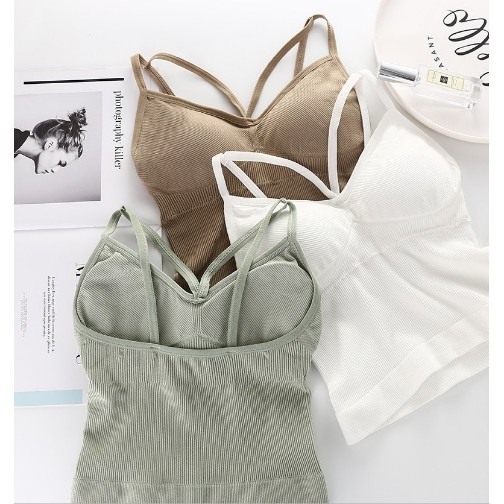 Áo Bra Cotton Đẹp 2 Dây Dáng Dài Đệm Bàn Tay Cao Cấp COCOCHI BR07 | BigBuy360 - bigbuy360.vn