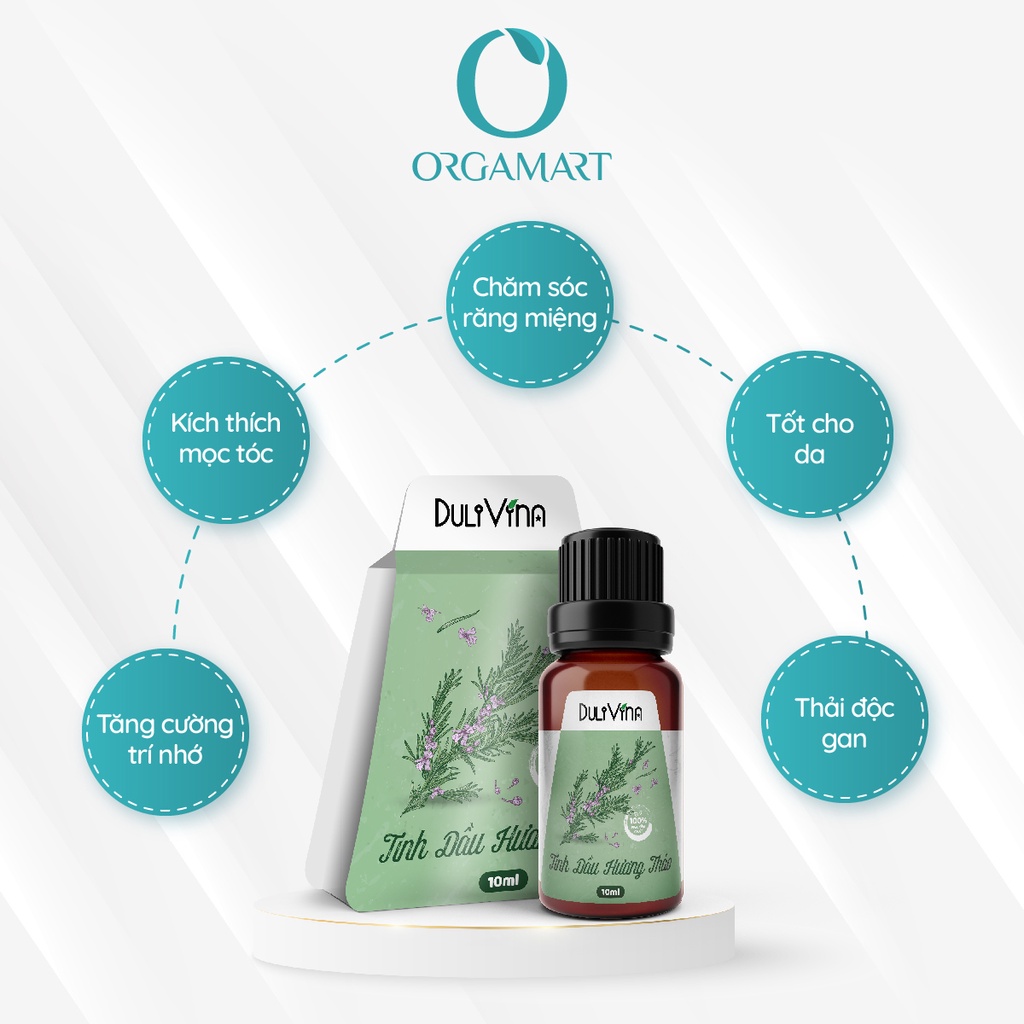 Tinh Dầu Hương Thảo RoseMary DuliVina Cao Cấp, Thiên Nhiên Nguyên Chất, Tăng Sự Tập Trung, Giảm Căng Thẳng - Chai 10ml