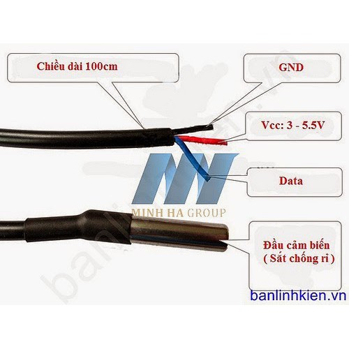 [1 SỢI] (E55) Dây đo nhiệt độ DS18B20