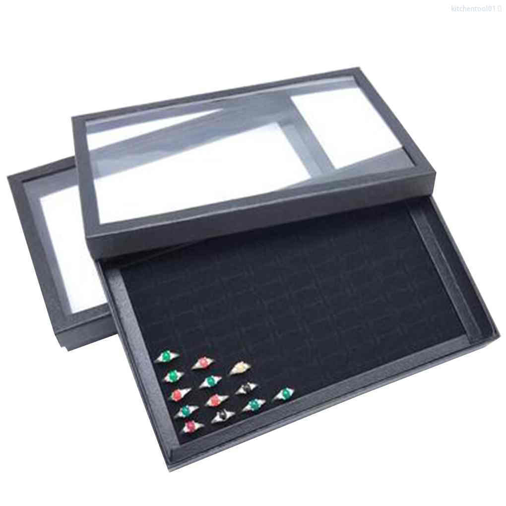 Hộp đựng trưng bày bông tai dạng xỏ/ nhẫn/ ghim cài áo gồm 100 ngăn kitchentool01