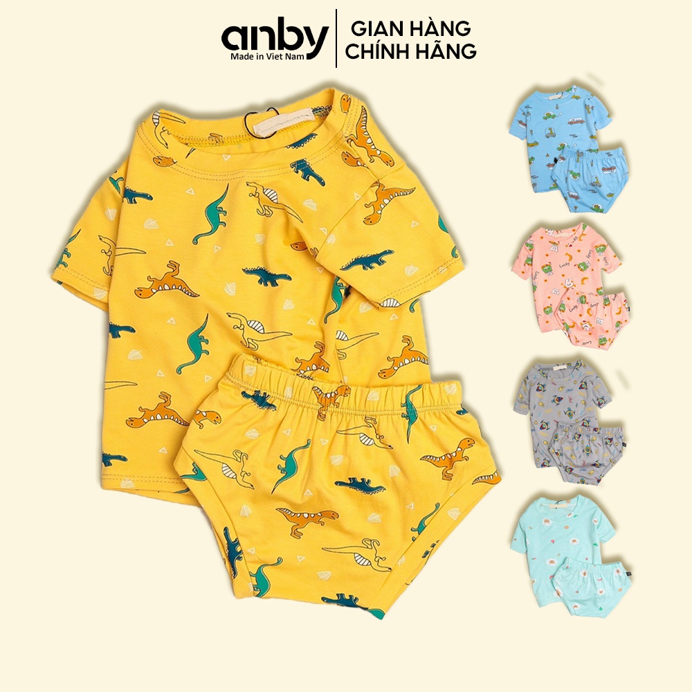 Bộ áo cộc tay cho bé gái bé trai ANBY họa tiết dễ thương thích hợp trẻ em từ 0-5 tuổi AB51