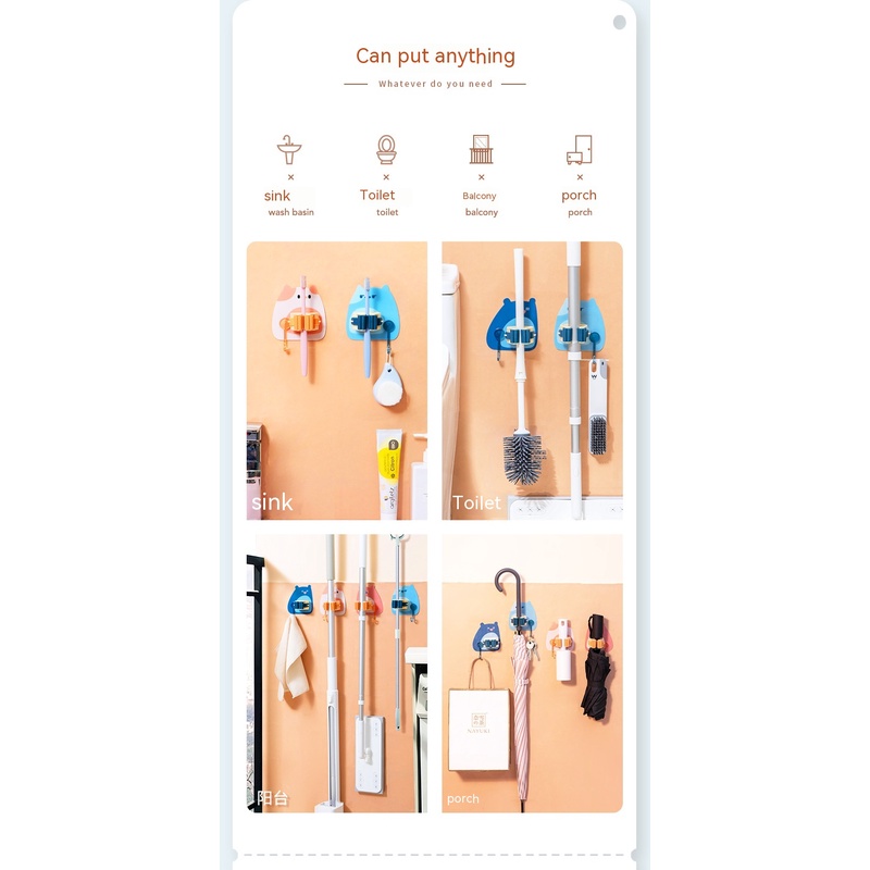 Giá đỡ cây lau nhà hình gấu dễ thương