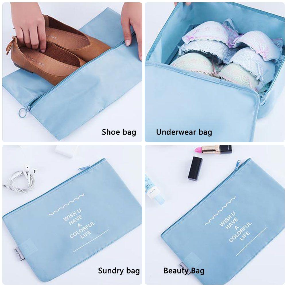 HS Set 8 Túi Lưới Đựng Đồ Du Lịch Chống Thấm Nước