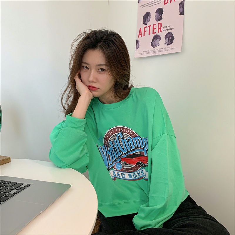 Áo Thun Nữ Tay Dài Dáng Rộng Phong Cách Hàn Quốc | BigBuy360 - bigbuy360.vn