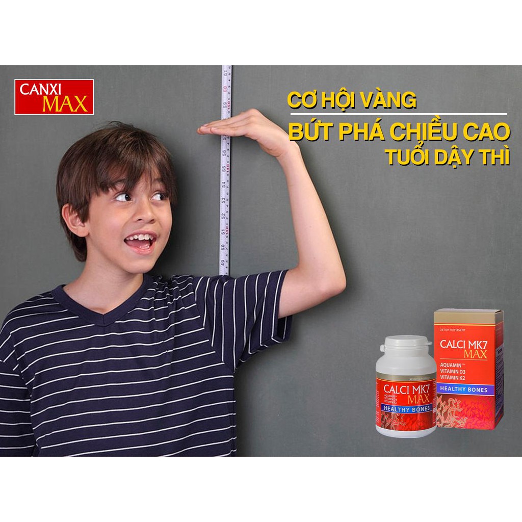 ✔️️️(Tặng quà) Calci MK7 Max - Tăng chiều cao cho Tuổi Dậy Thì, bà Bầu, Người Cao Tuổi - Giúp xương và răng chắc khỏe