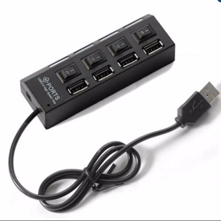 Hub chia cổng USB thành 4 cổng công tắc mới Đen