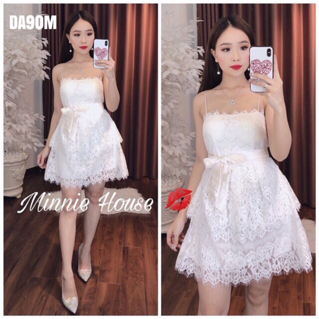Đầm ren công chúa tầng dây mảnh