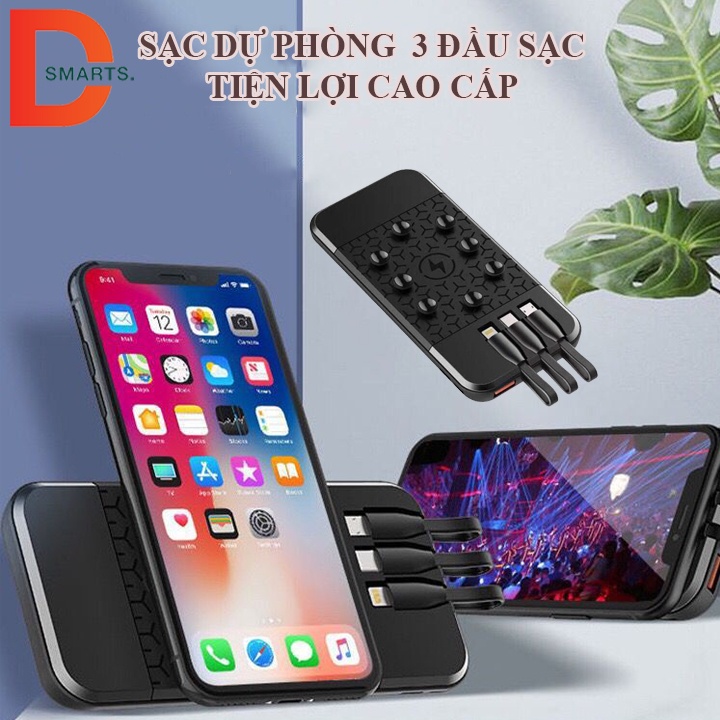 Sạc dự phòng đa năng 3 cổng USB cho cả iphone và android  tiện lợi