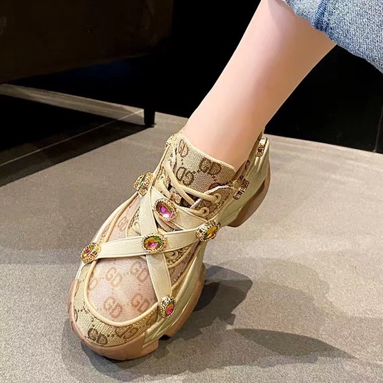 Giày Đế Dày Tăng 8cm giày sneaker nữ Bề mặt lưới thoáng khí giày thể thao nữ Bách đáp thoải mái giày đế cao nữ