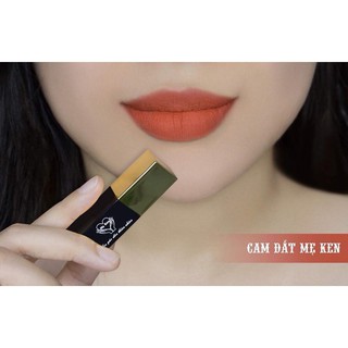 Combo son kem gấc dền mẹ ken 01 son 01 dưỡng- màu cam đất, đỏ tươi, nâu nude- chất son lỳ bền màu tươi mướt môi