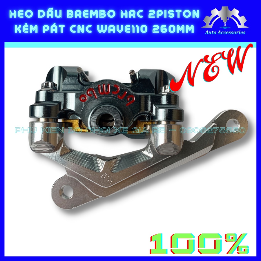 HÓT 100% - Heo Dầu Trước Brcmbe HRC 2piston KÈM PÁT CNC gắn Trước Wave Lớn Waves110 Wave RSX đi đĩa Size 260mm - CÓ LẺ