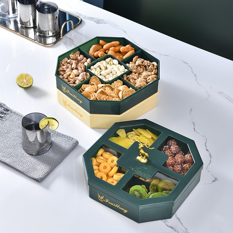 Khay đựng mứt tết hoa quả, hộp đựng bánh kẹo hình chú hươu mẫu mới