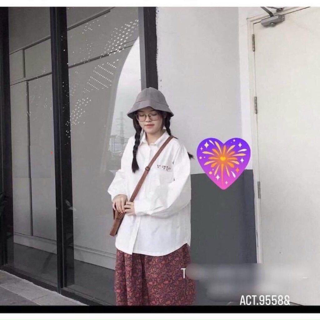 Áo Sơ Mi Trắng Chữ Hàn PEONYB Nữ [FREESHIP] 🌸 Thun dài tay bồng form rộng overisze, phông trơn cổ đức bánh bèo Ulzzang 🌸 | BigBuy360 - bigbuy360.vn
