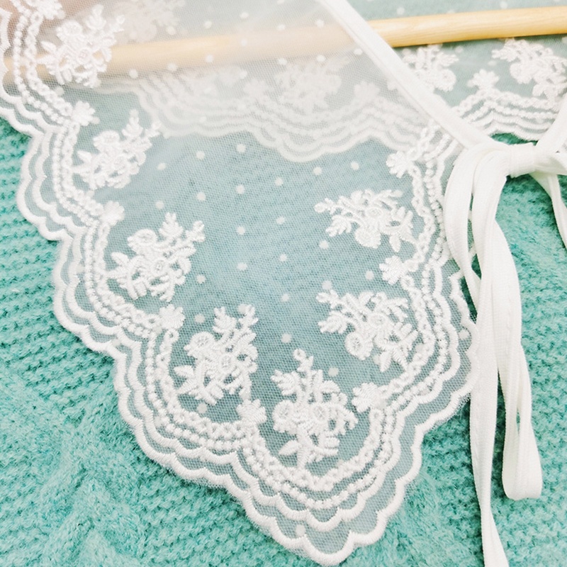 Khăn Quàng Cổ Vải Lưới Mỏng Thêu Hoa / Chấm Bi Cổ Điển Có Thể Tháo Rời Cho Búp Bê Ngọt Ngào