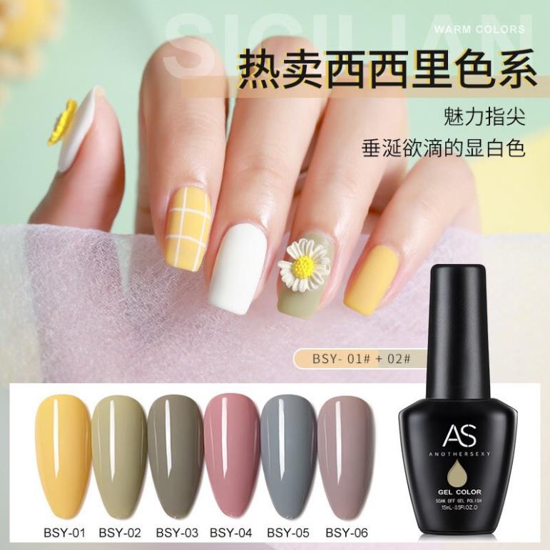 Sơn Gel AS vỏ đen Mã BSY ( Cam Kết Chính Hãng - làm khô sơn gel bằng máy hơ uvled )