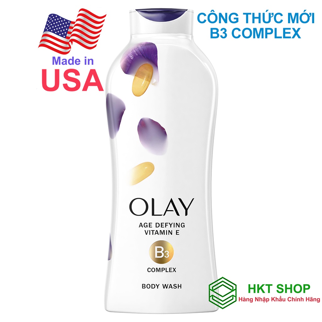 [USA] Sữa tắm Olay Age Defying Vitamin E 650ml - HKT Shop
