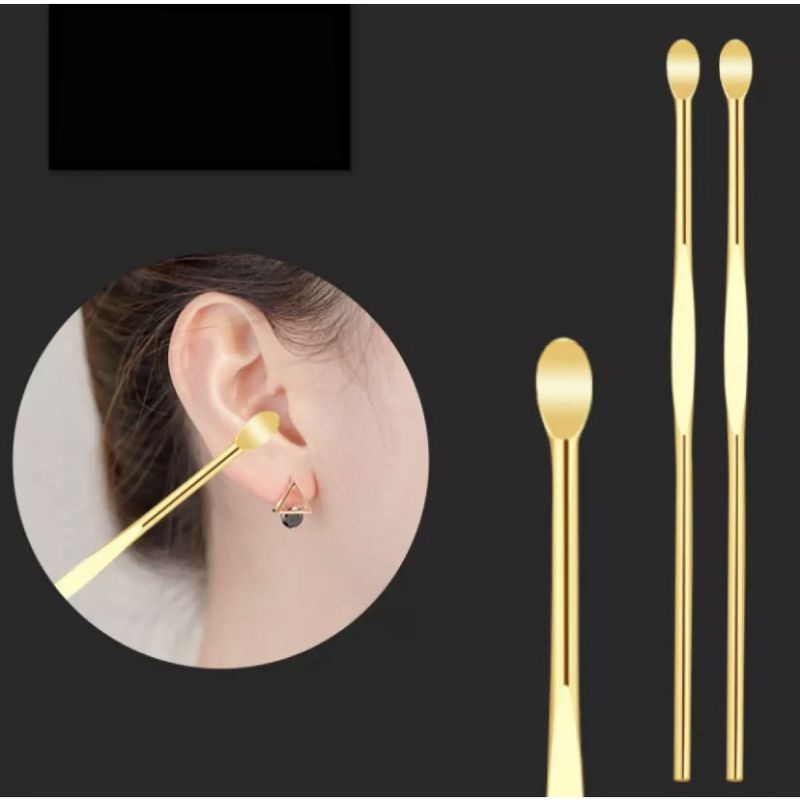Bộ Dụng Cụ Ngoáy Tai Lấy Ráy Tai 6 Món Bằng Thép Không Gỉ Cao Cấp Tặng Kèm Túi.