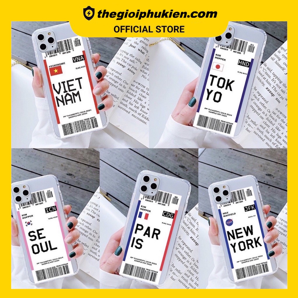 Ốp lưng iphone silicon dẻo trong suốt ticket dành cho ip 6 đến 13promax - t84