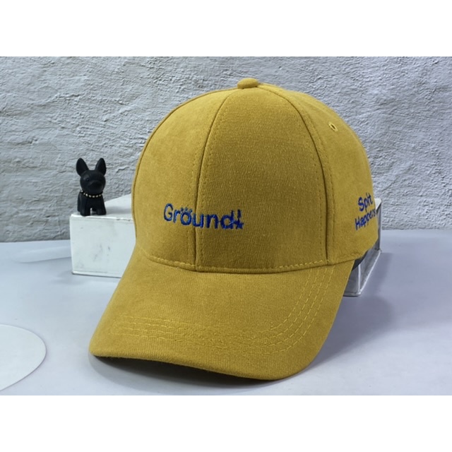Mũ kết lưỡi trai nam nữ ❤️ Nhung mịn hàn quốc thêu Ground phong cách trẻ thời trang
