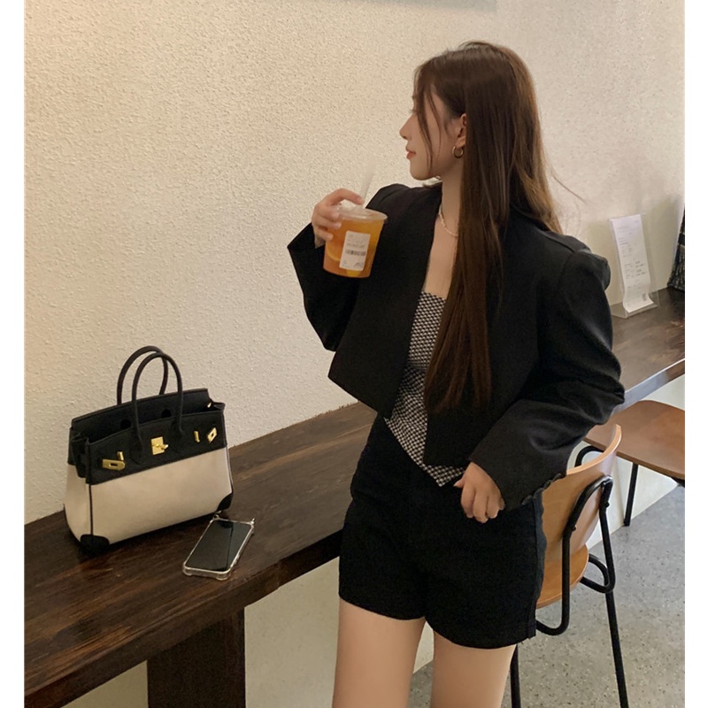 Áo khoác dáng ngắn phong cách mùa thu thời trang thanh lịch cho nữ