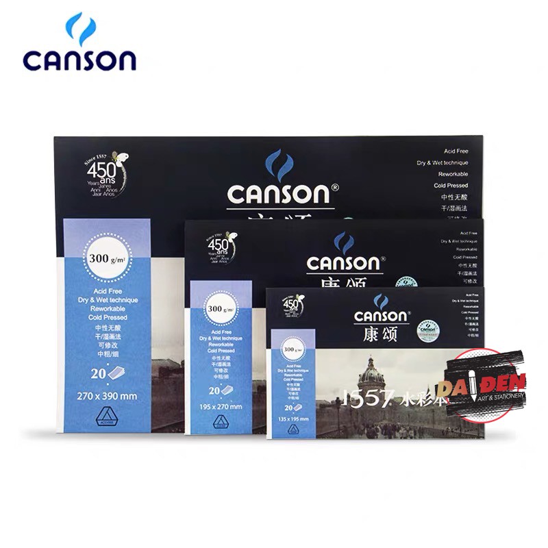 Sổ Vẽ Màu Nước Canson 1557 300gsm 20 Tờ