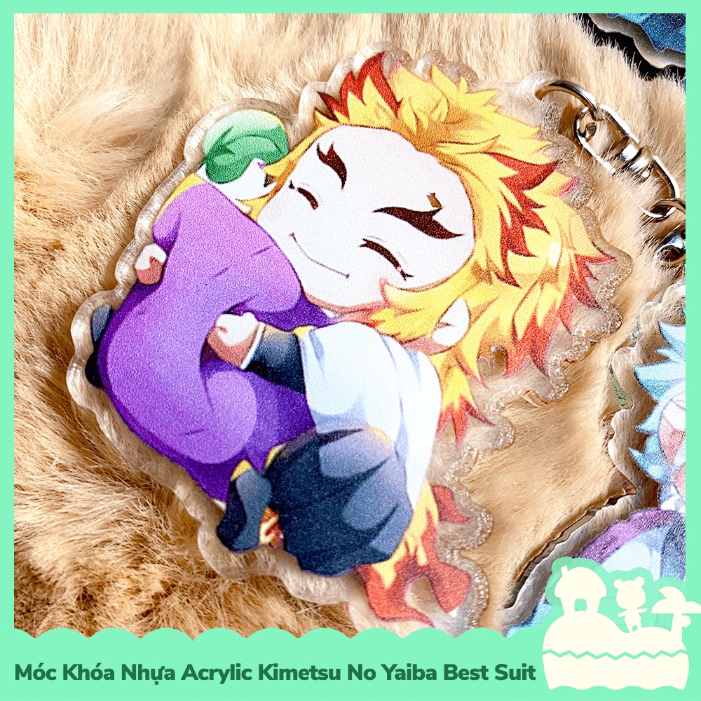 [Sẵn VN - NowShip] Móc Khóa Keychain Acrylic Nhựa Trong Anime Manga Kimetsu No Yaiba Demon Slayer Pillow Good Sleep