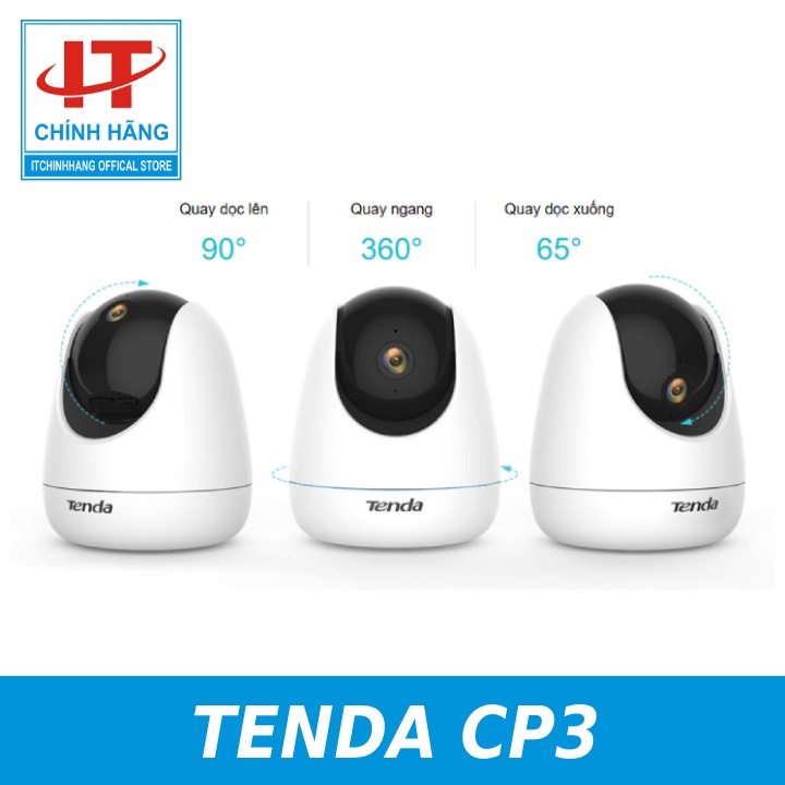 Camera IP Wifi xoay 360 TENDA CP3 full HD 1080p, hàng chính hãng bảo hành 24 tháng