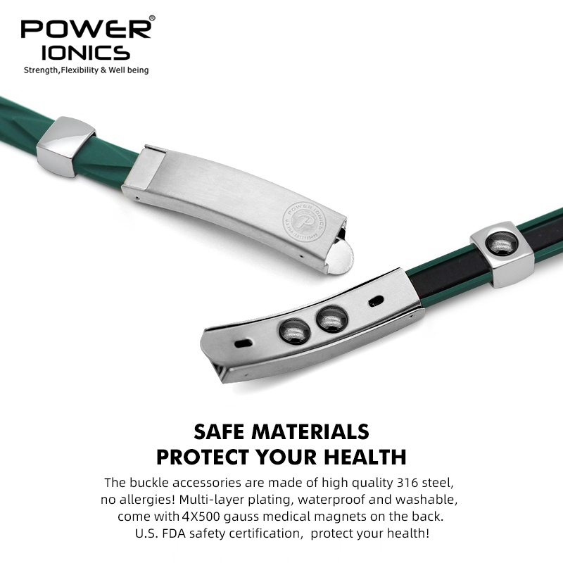 Vòng Đeo Tay Nam Châm Chống Bức Xạ FDA Phiên Bản Lăng Kính Y Tế 2000Anions Chống Nước Thời Trang Unisex