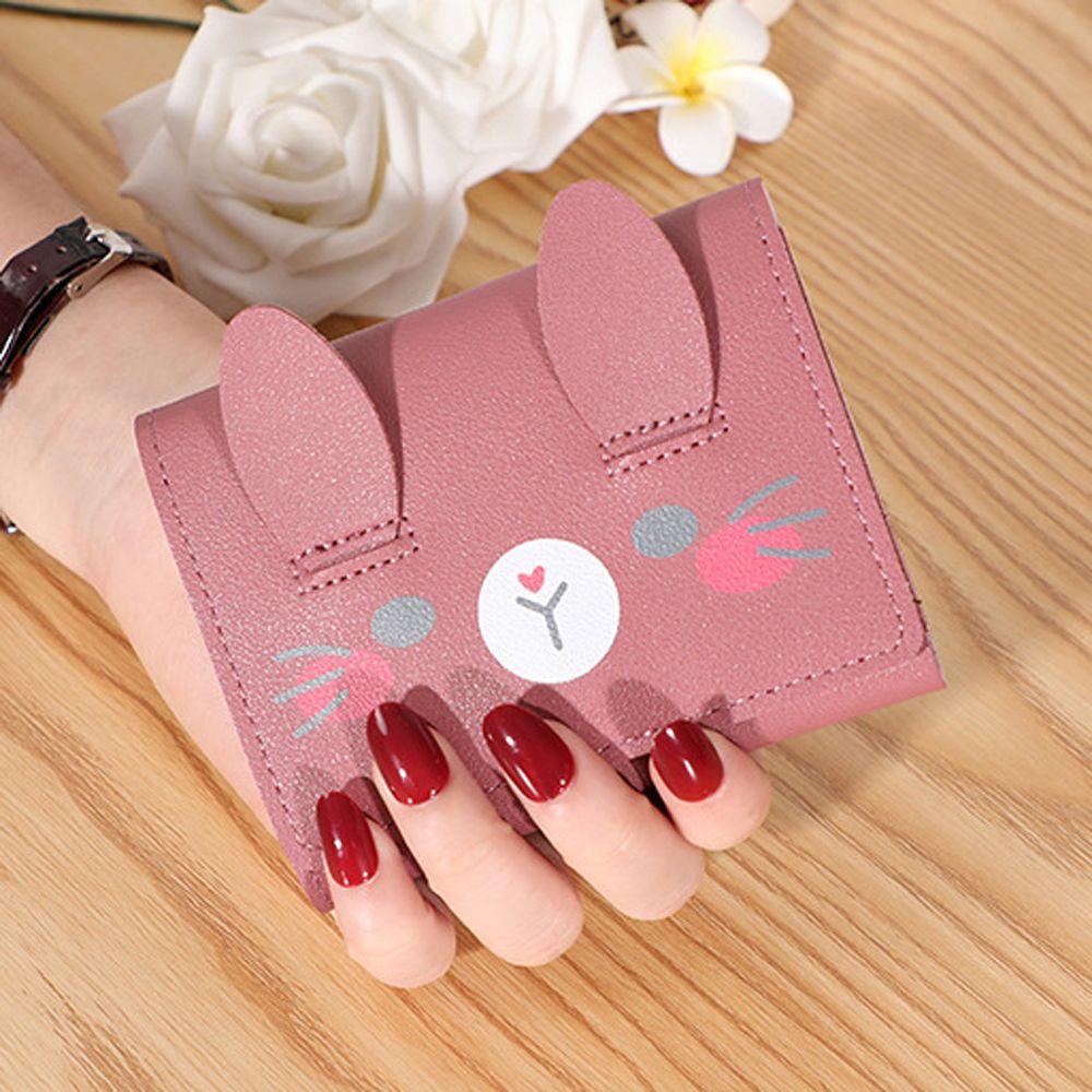 HARRIETT Ví Đựng Tiền Xu Màu Trơn Họa Tiết Mèo Dễ Thương Phong Cách Retro Giá Đỡ