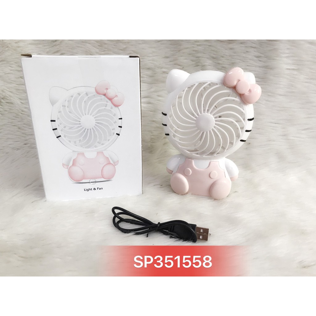 Hộp quạt pin sạc Hello kitty SY802 , doremon SY801 (hộp)