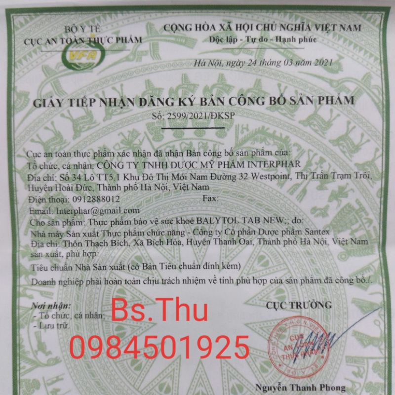 BALYTOL TAB hộp 60 viên, hỗ trợ giảm phù nề, giảm sưng, viêm - Alpha choay từ thảo dược