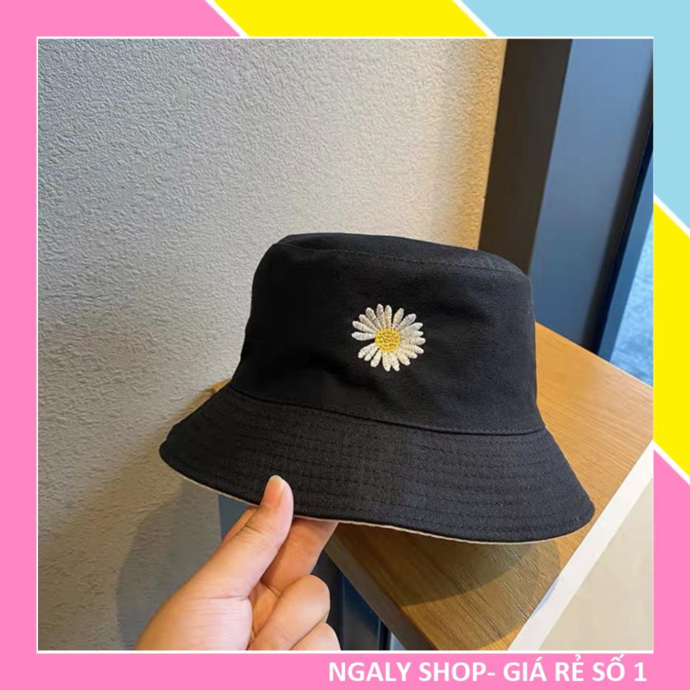 Mũ nón bucket nam nữ vành tròn 1 mặt hoạ tiết hoa cúc phong cách thời trang Unisex UlzzangMNOI *