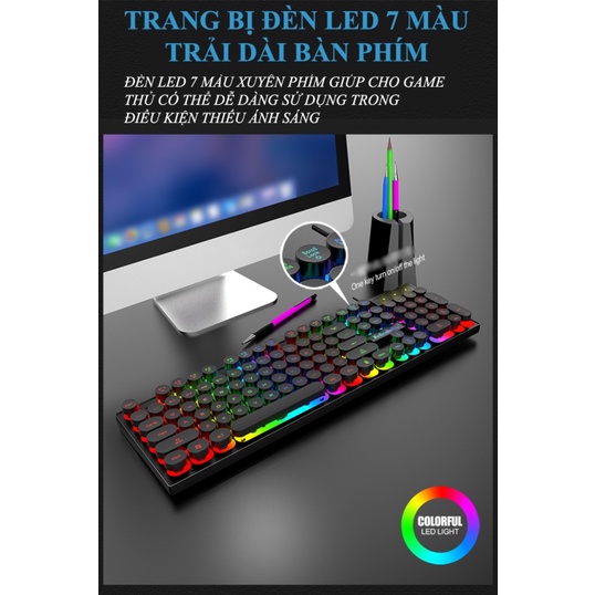 GiGiBomstore Bàn phím giả cơ chuyên K4 2022 Bàn Phím giả cơ chuyên game Có Dây có LED 104 phím