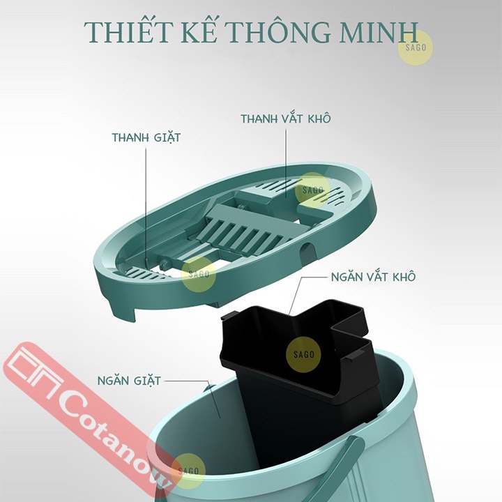 Cây Lau Nhà, Bộ Lau Nhà Thông Minh Tự Vắt, Nhỏ Gọn, Tiện Lợi - COTANOW