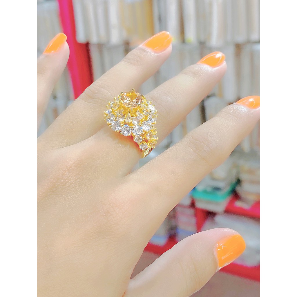Nhẫn nữ UHA mạ vàng 18k đính đá CZ N563157-160 - Trang Sức UHA
