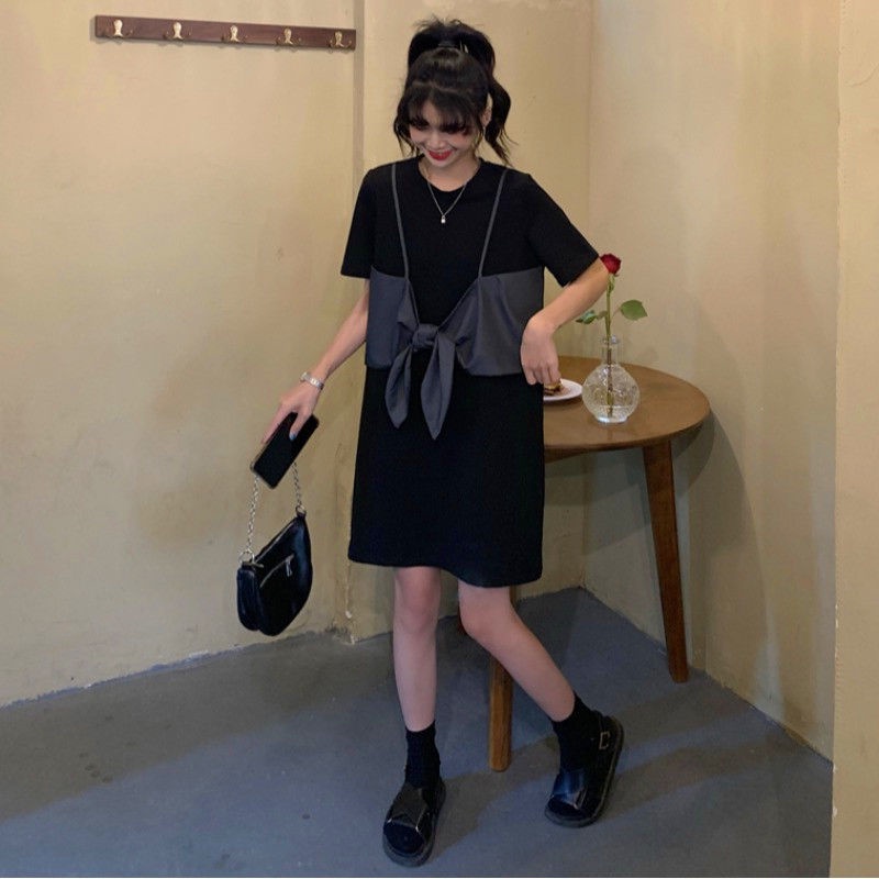 Đầm Thun Giả Hai Lớp Dáng Rộng Thời Trang Mùa Hè