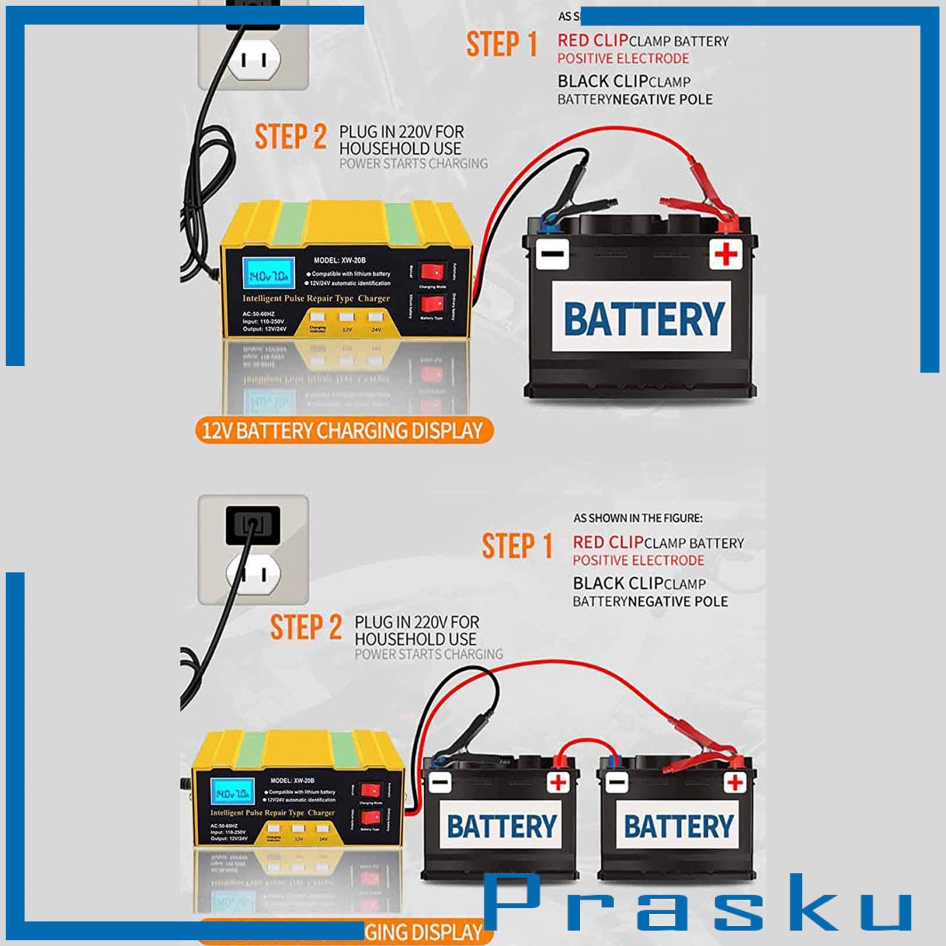 Bộ Sạc Bình Ắc Quy Xe Hơi Tự Động 10a 12 / 24v