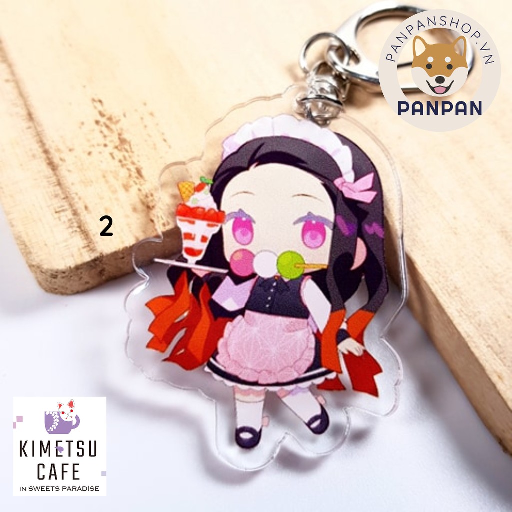 Móc Khoá Anime Mica Acrylic Cafe Kimetsu No Yaiba 9 nhân vật (5m) - Thanh Gươm Diệt Quỷ