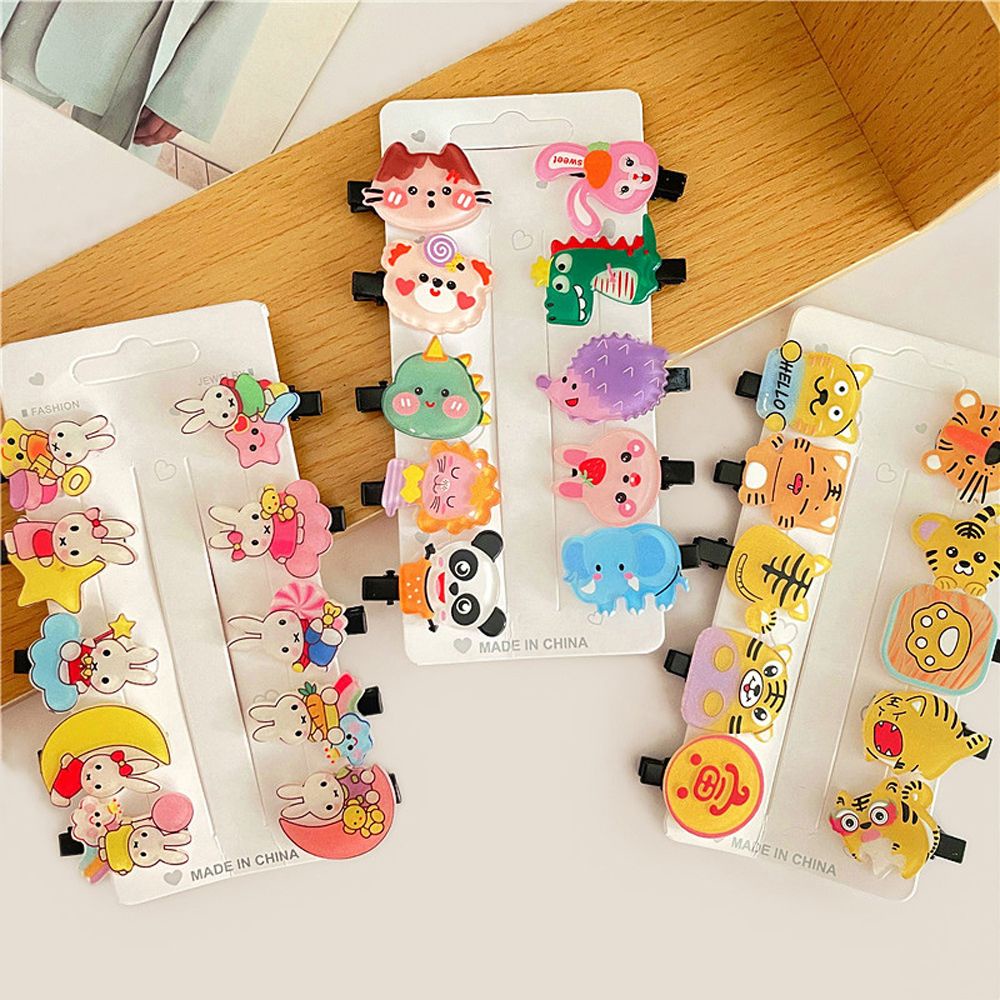 Kẹp tóc nhựa acrylic 2LIFE họa tiết động vật hoạt hình dễ thương cho bé