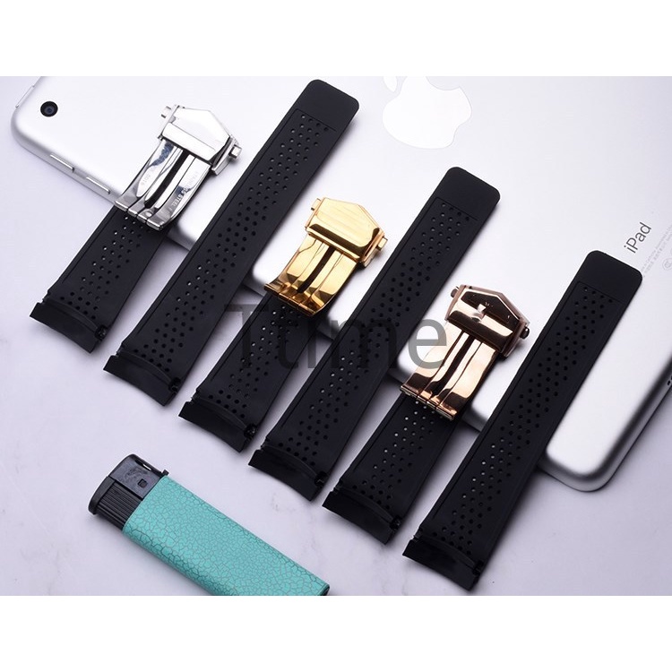 Dây Đeo Đồng Hồ Bằng Cao Su Silicon Mềm 22mm 24mm Cho TAG HEUER GRAND CARRERA Aquarir