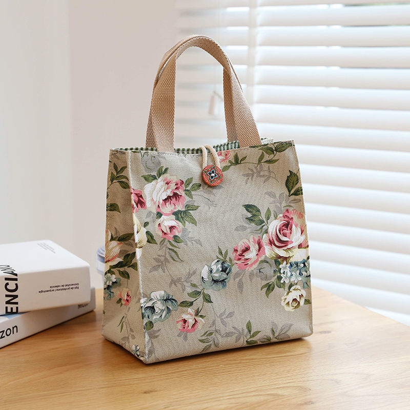 Túi Đựng Cơm Trưa Phong Cách Nhật Bản Xinh Xắn Túi ăn trưa Túi vải tote Túi dã ngoại Túi bento Túi cách nhiệt Trang chủ Túi ăn trưa lõm Túi ăn trưa cách nhiệt