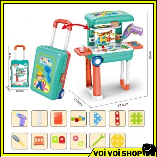 Đồ chơi thông minh cho trẻ em, trẻ con. Bộ xếp hình, lắp ráp ốc ít có kèm khoan có bé trai, gái 4 5 6 7 8 tuổi
