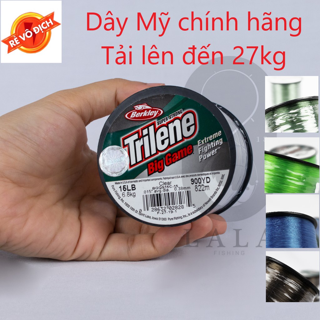 Dây cước câu cá Trilene Berkley Biggame/ Dây câu cá Mỹ siêu bền chính hãng