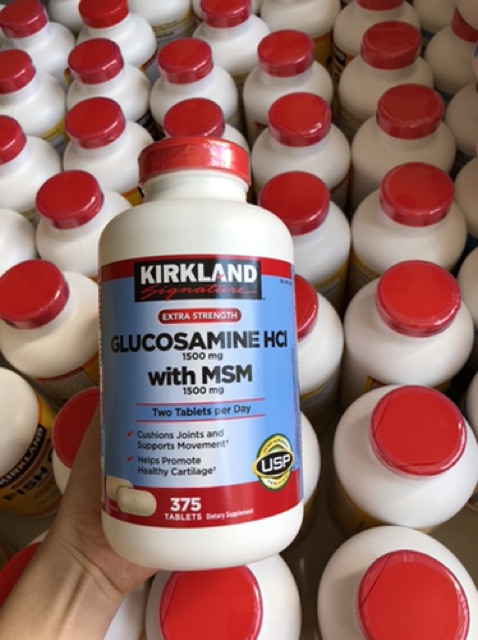Viên uống Glucosamin HCL 1500mg With MSM 1500mg glucosamin Kirkland 375 viên - Mẫu mới