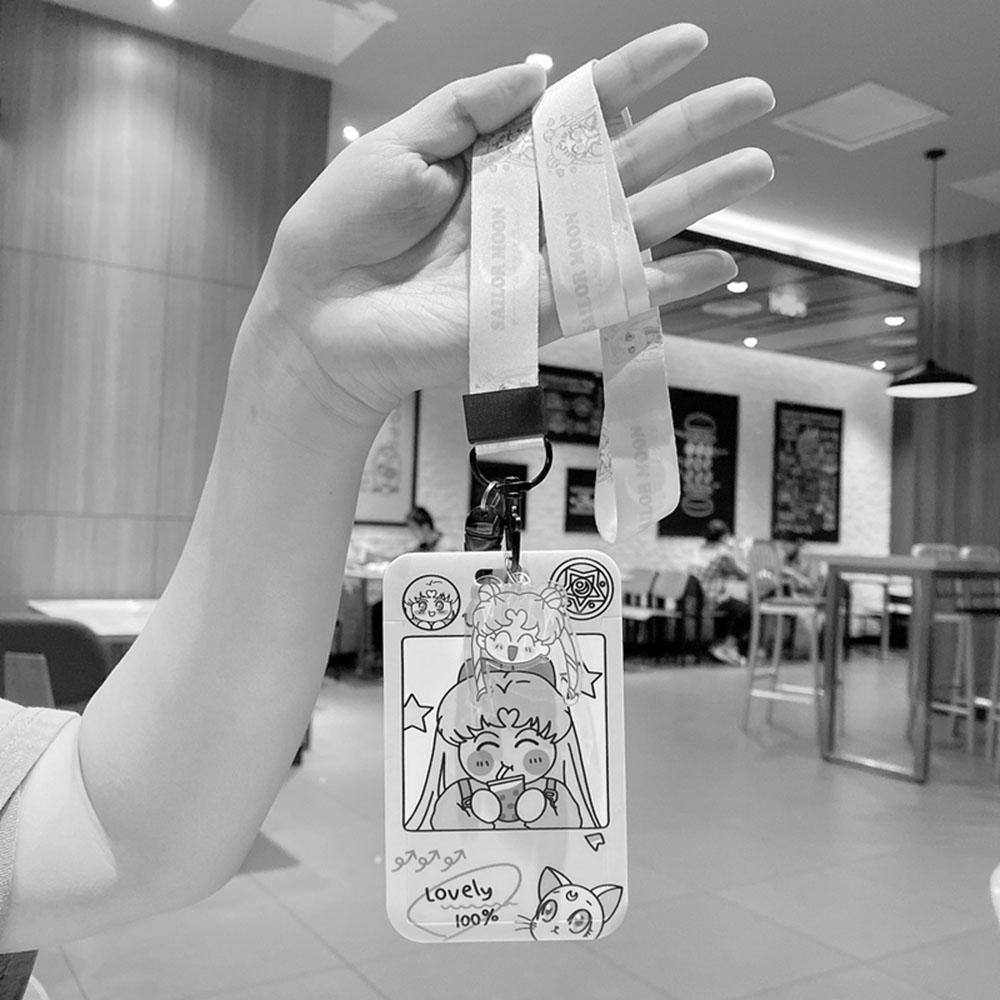 Ví Đựng Thẻ ID / Tiền Xu Họa Tiết Hoạt Hình Dễ Thương Kèm Móc Khóa Tiện Dụng Cho Bé