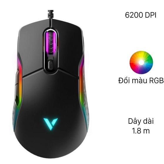 Chuột Gaming Rapoo VT200 LED RGB - 6200 DPI
