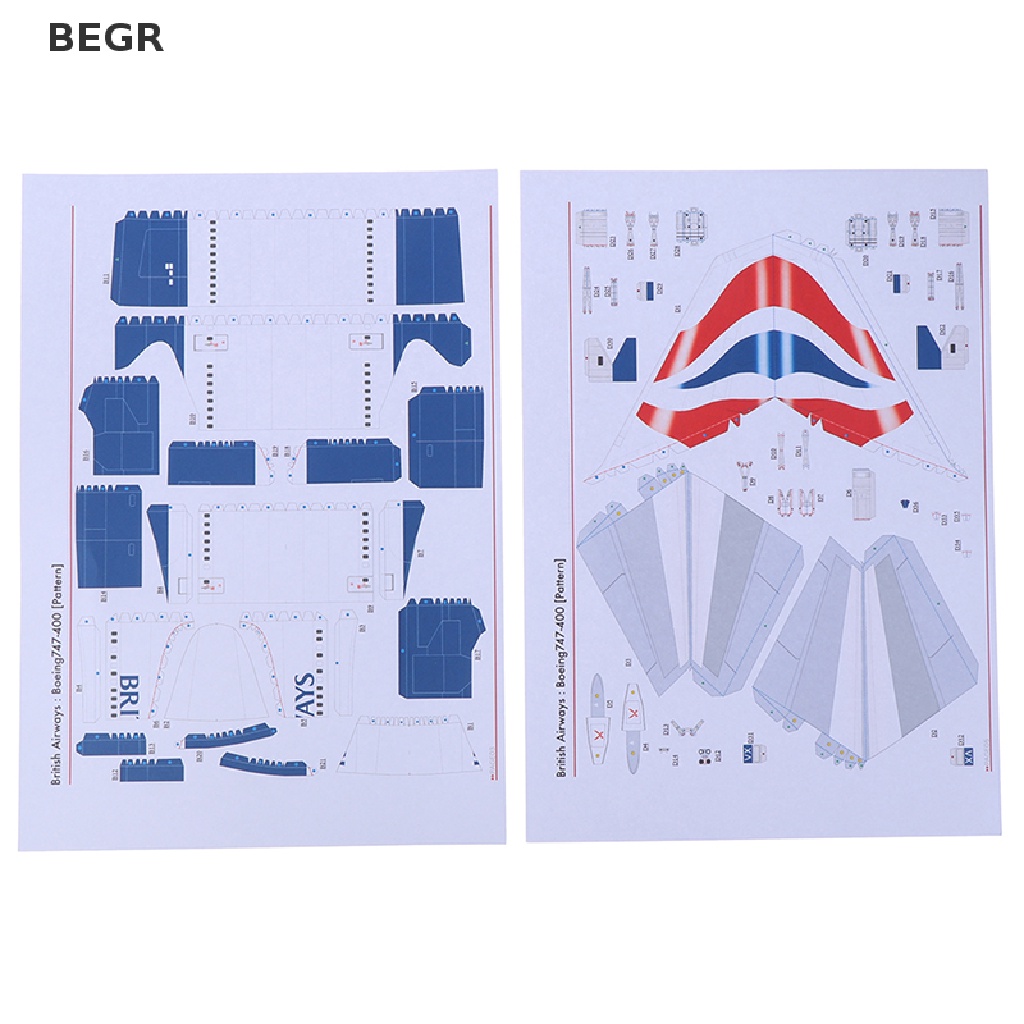 Mô Hình Máy Bay Boeing 747 3D Bằng Giấy Tỉ Lệ 1: 144